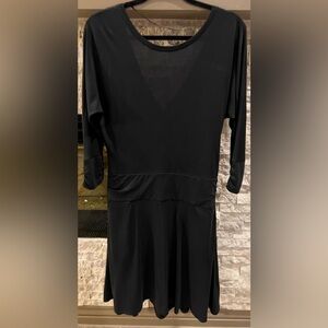 NWT Prana size Medium Simone black dress with V neckline in back